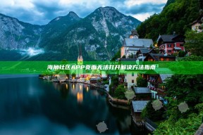 海角社区APP页面无法打开解决方法指南