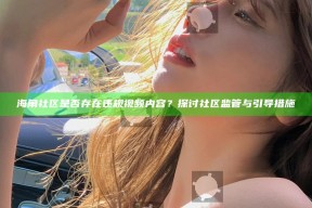 海角社区是否存在违规视频内容？探讨社区监管与引导措施