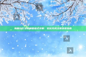 海角社区注册邮箱格式详解：轻松完成注册步骤指南