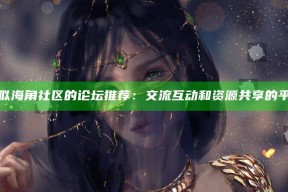 类似海角社区的论坛推荐：交流互动和资源共享的平台