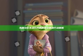 海角社区无法打开的动因及解决方法解析