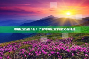 海角社区是什么？了解海角社区的定义与特点