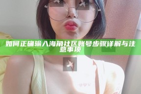 如何正确输入海角社区账号步骤详解与注意事项