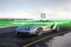 “了解在海角平台中可使用的浏览器登录方式”